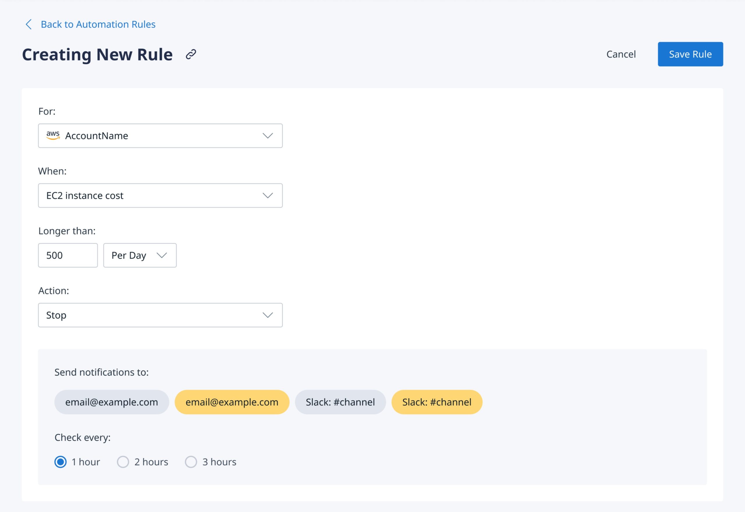 Creating new rule in Binadox Automation Rules section